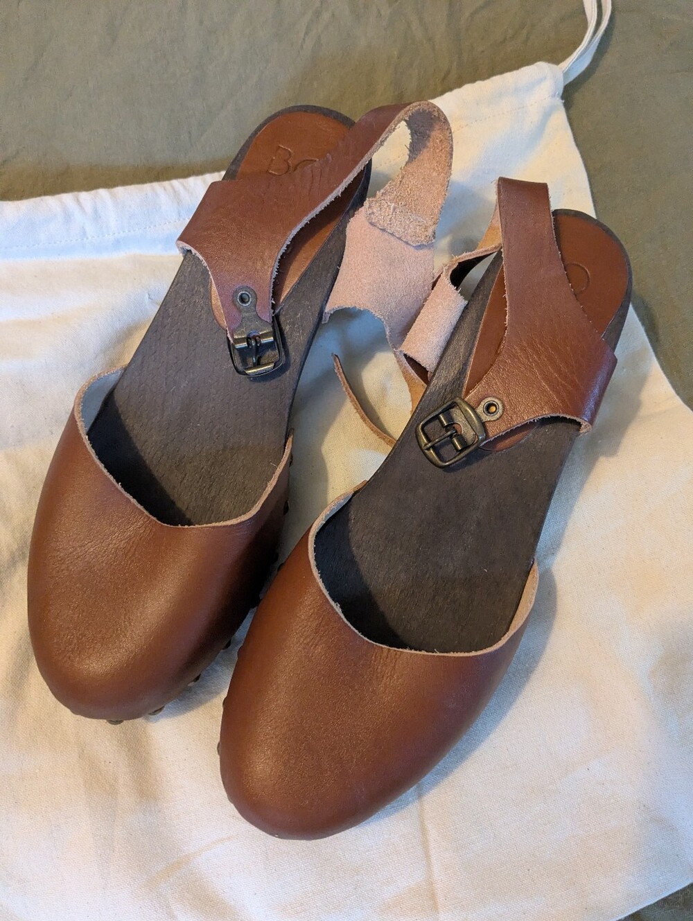 French Bosabo Clog "368" Leather Wood, Rubber Like New - Picture 4 of 9